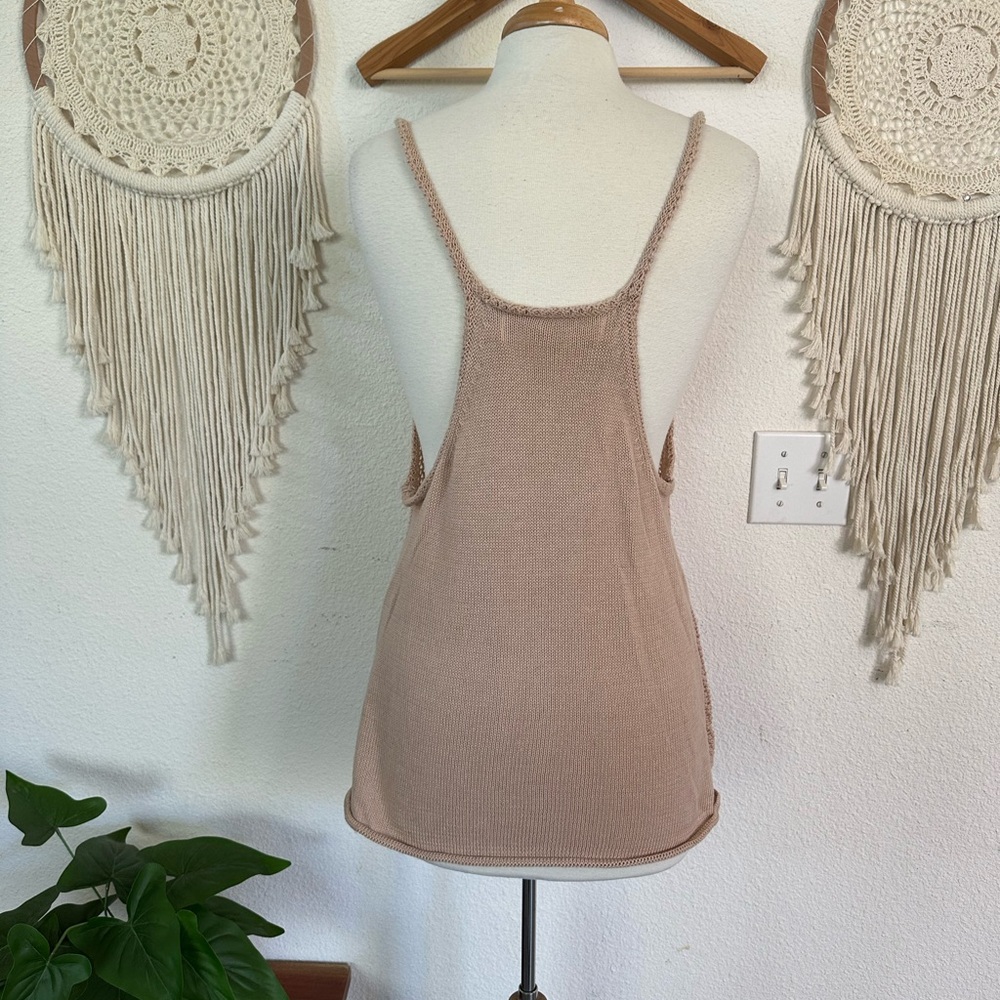 Lovesick Beige Knit Tank Layering Top medium - Picture 3 of 4